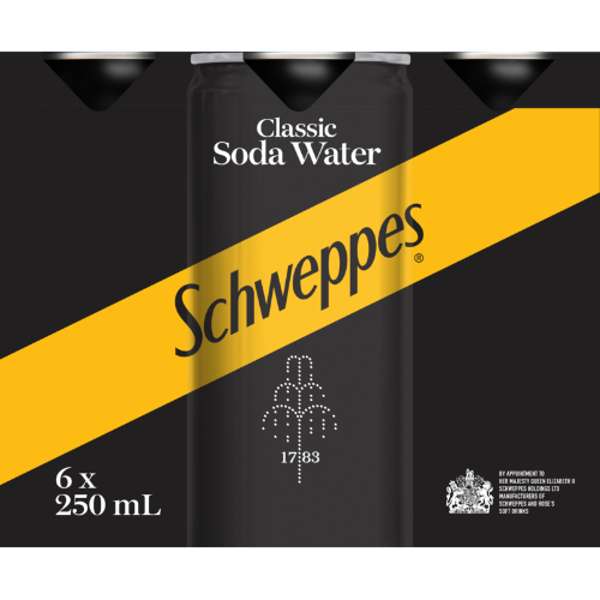 Schweppes Classic Soda Water Cans