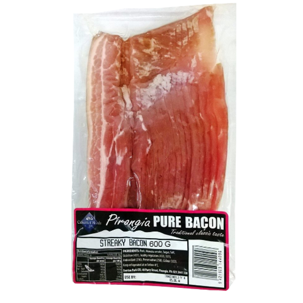 Pirongia Pure Streaky Bacon 600g