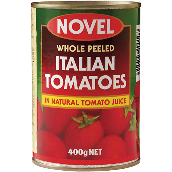 Novel Italian Whole Peeled Tomatoes 400g