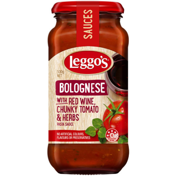 Leggo's Red Wine Chunky Tomato & Herbs Bolognese Sauce 500g