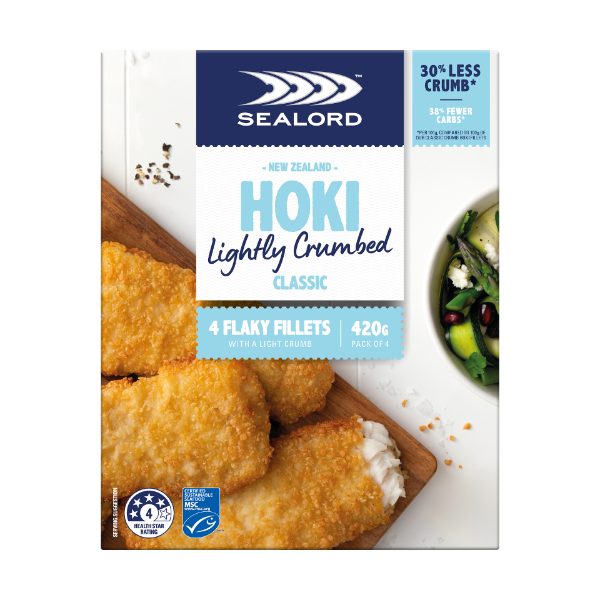 Sealord New Zealand Hoki Classic Lightly Crumbed Flaky Fish Fillets
