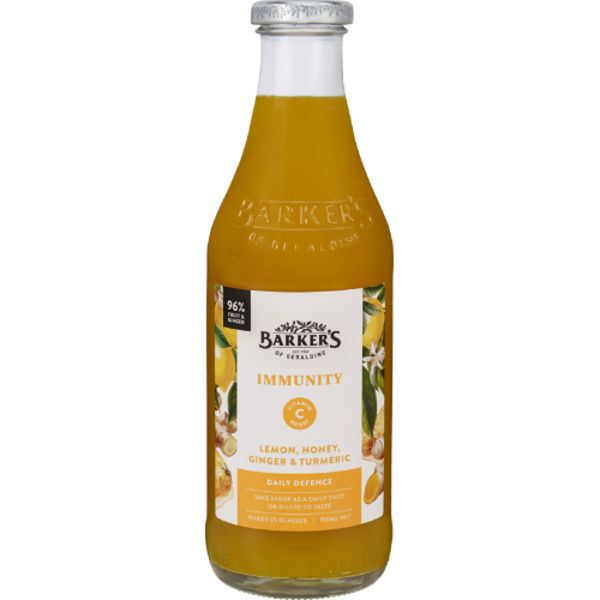 Barker's Immunity Lemon Honey Ginger & Turmeric Syrup 710ml