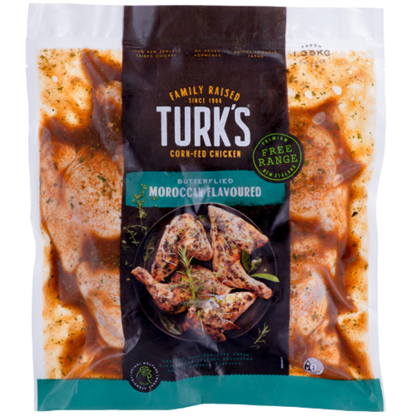 Turk's Free Range Moroccan Flavoured Butterflied Chicken 1.35kg Prices ...