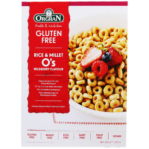Orgran Gluten Free Wild Berry Rice O's Cereal 300g