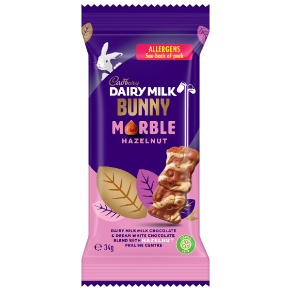 Cadbury Dairy Milk Bunny Marble Hazelnut Chocolate Block 34g