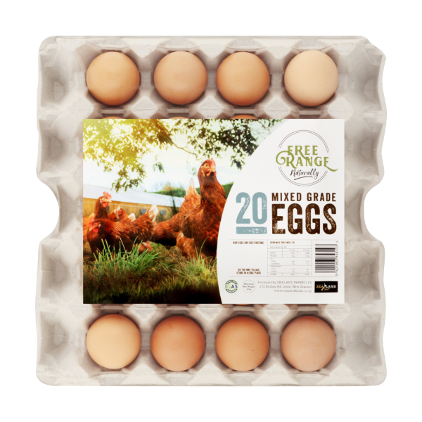 Zealand Farms Free Range Mixed Grade Eggs 20ea Prices FoodMe