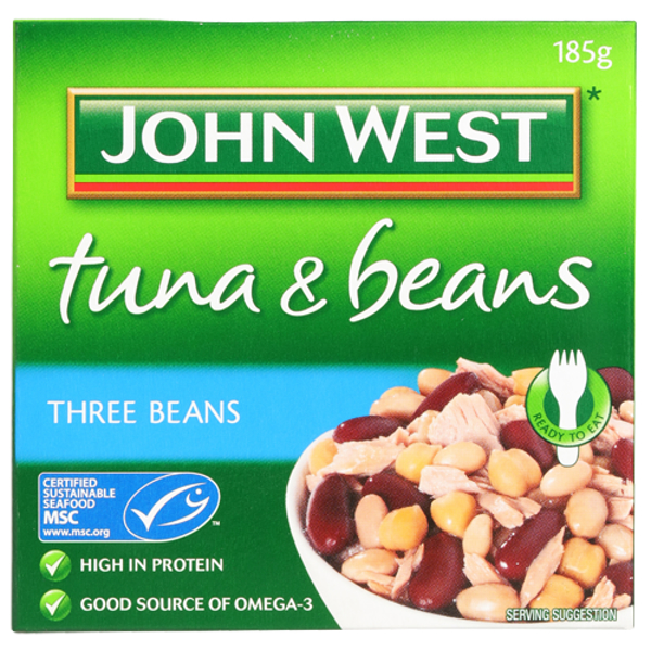 John West Tuna & Beans Three Beans 185g