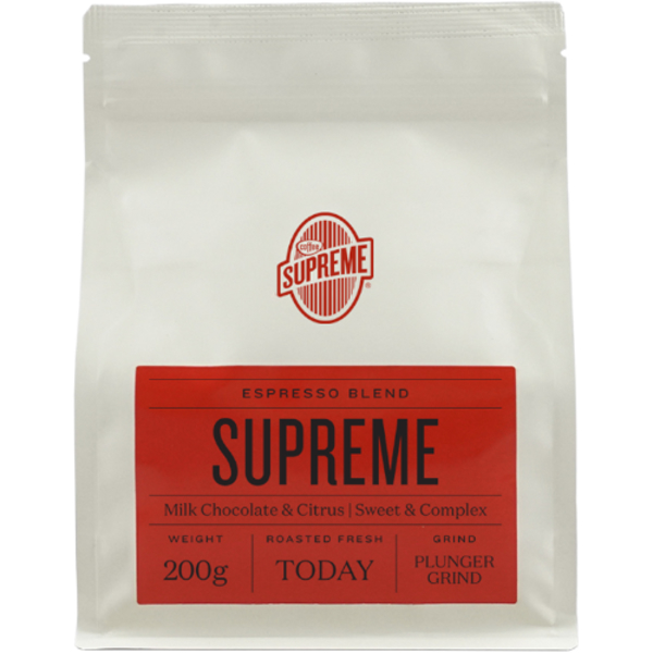 Coffee Supreme Espresso Blend Supreme Plunger Grind Coffee 200g