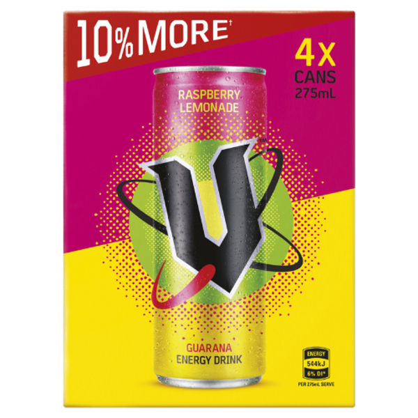 V Raspberry Lemonade Guarana Energy Drink 4pk Prices - FoodMe