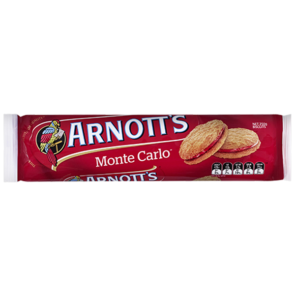 Arnott's Monte Carlo Jam & Cream Biscuits 250g