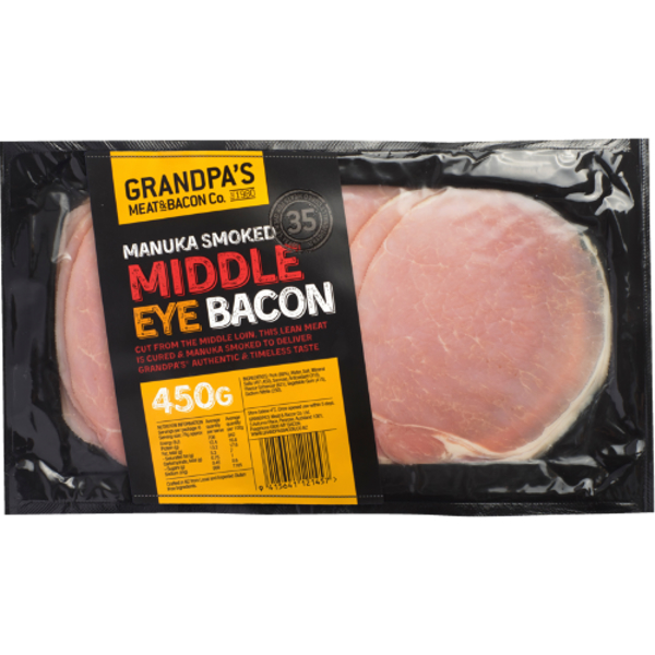Grandpa's Manuka Smoked Middle Eye Bacon 450g
