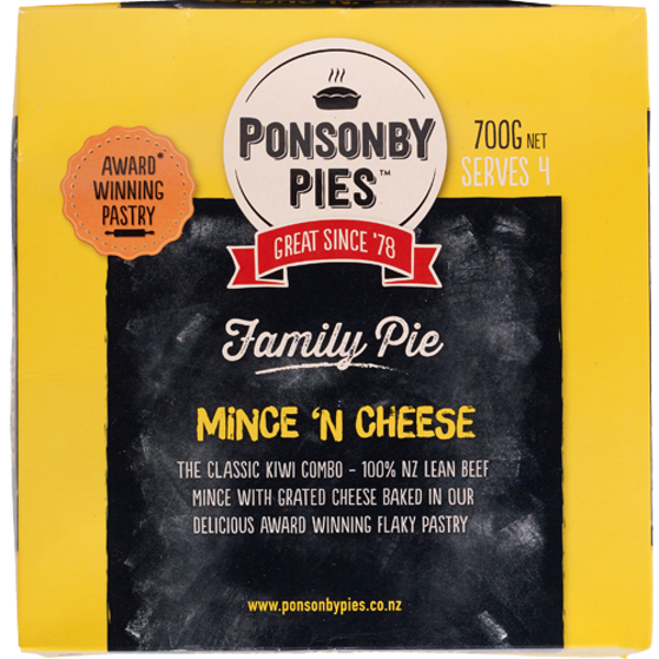 Ponsonby Pies Mince 'N Cheese Family Pie 700g