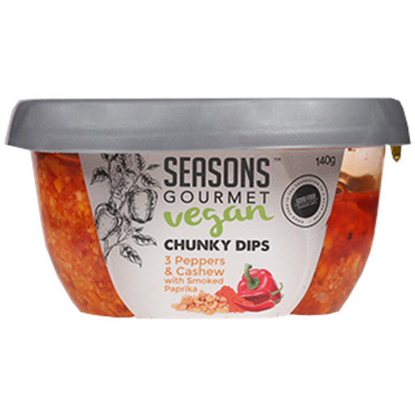 Seasons 3 Pepper & Cashew With Smoked Paprika Chunky Dip 140g