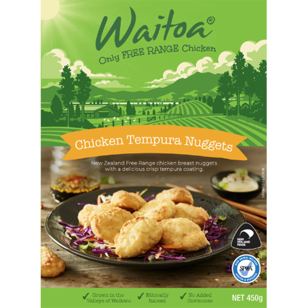 Waitoa Free Range Chicken Tempura Nuggets 450g