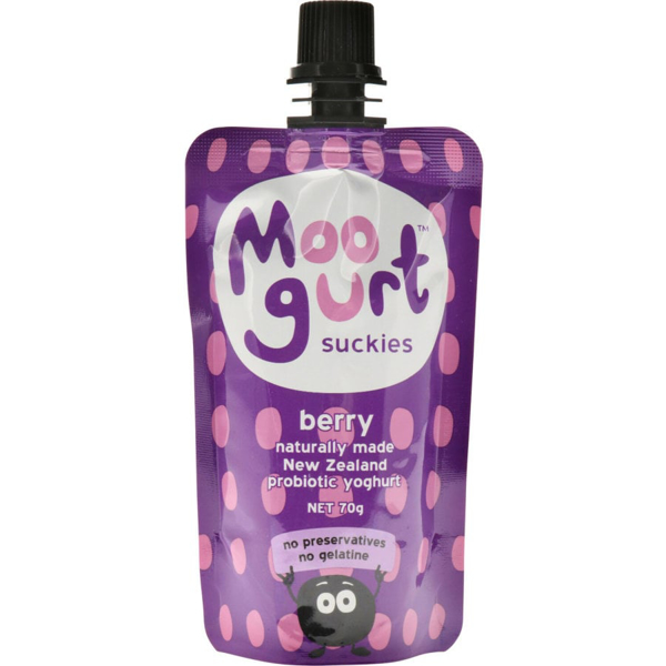 Moogurt Suckies Kids Probiotic Yoghurt Pouch Berry Package type