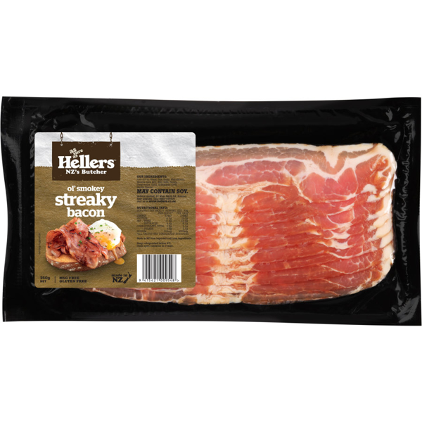 Hellers Ol Smokey Streaky Bacon 250g