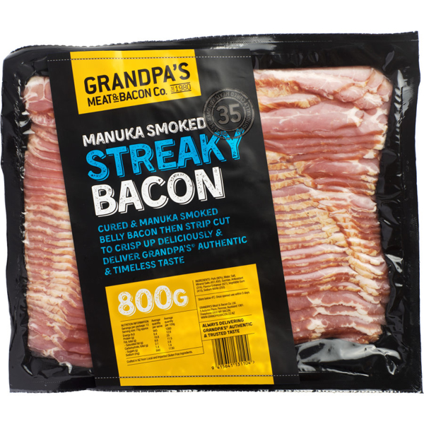Grandpa's Streaky Bacon 800g