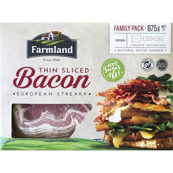 Farmland Foods Streaky Bacon 875g