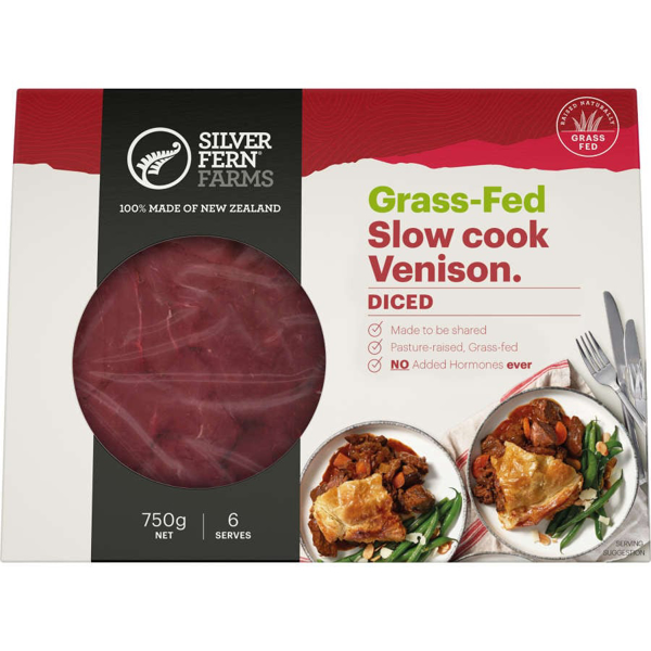 Silver Fern Farms Diced Venison Grass Fed Slow Cook Package type