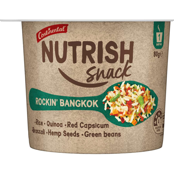 Continental Nutrish Snack Prepacked Meal Rockin Bangkok Pot 80g
