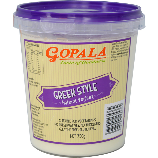 Gopala Yoghurt Tub Greek Style 750g