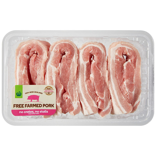 Countdown Free Farmed Pork Slices Boneless Medium Tray Package type ...