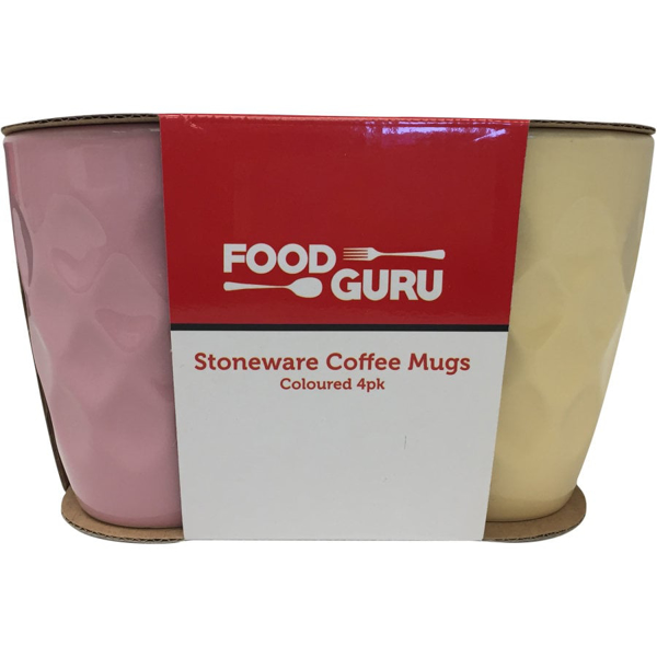Food Guru Mugs Stoneware Set of 4