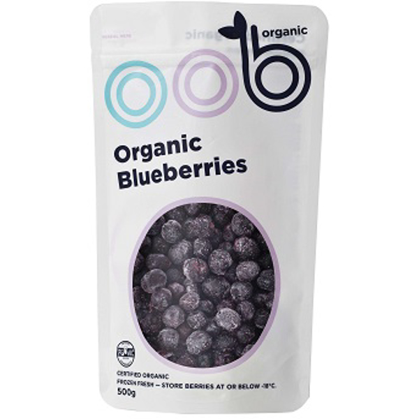 Oob Organic Blueberries Frozen 1kg Bulk Bag
