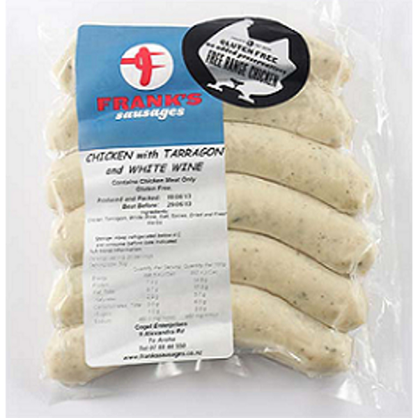 Franks Sausages Chicken French Tarragon 6 Pack 300g