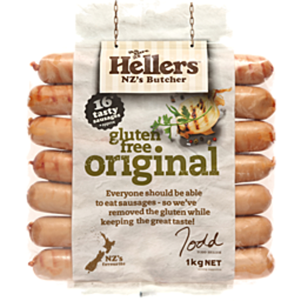 Hellers Sausages Gluten Free Precooked Prepacked 1kg