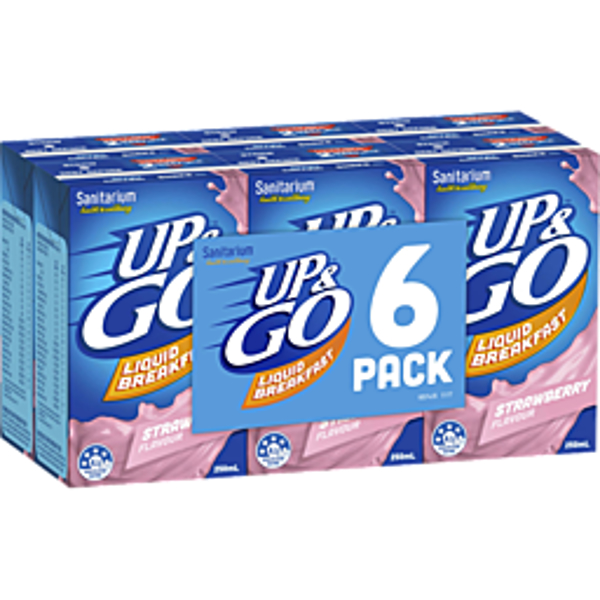 Sanitarium Up & Go Liquid Breakfast Strawberry 6 Pack