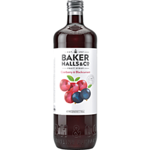 BAKER Halls Fruit Syrup Cranberry Blackcurrent 700ml
