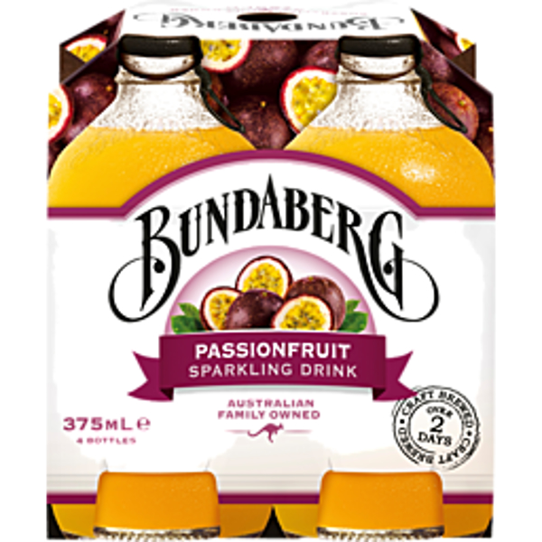 Bundaberg Sparkling Drink Passionfruit 4 Pack