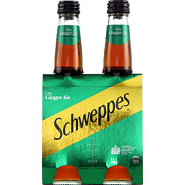 Schweppes Ginger Ale Dry Bottles 4 Pack