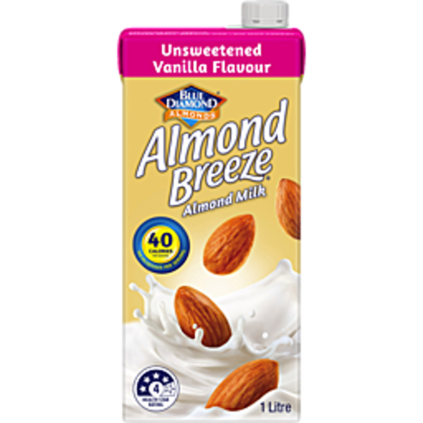 Blue Diamond Almond Breeze Almond Milk Unsweetened Vanilla 1L