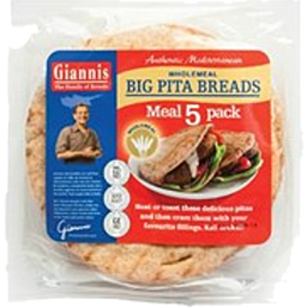 Giannis Wholemeal Pita Bread 8 Pack Prices FoodMe