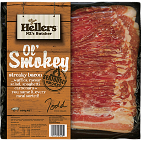 Hellers Ol Smoky Streaky Bacon 800g