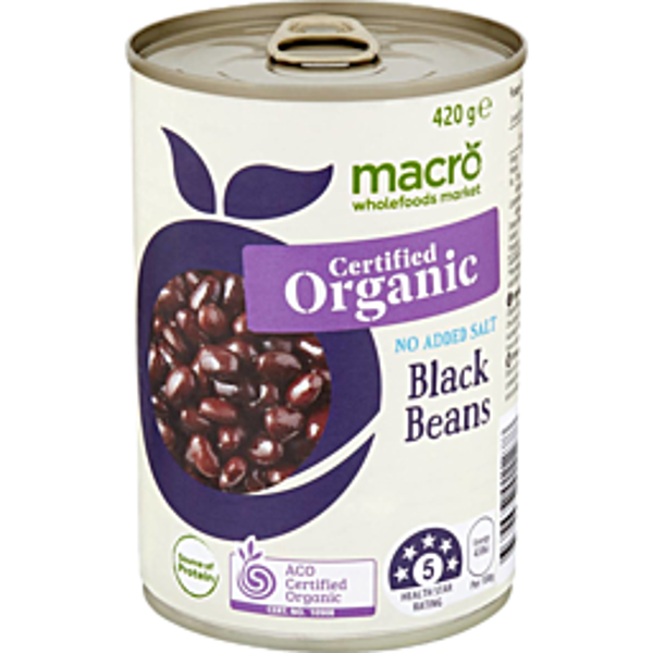 Macro Org Black Bean Nas 420g