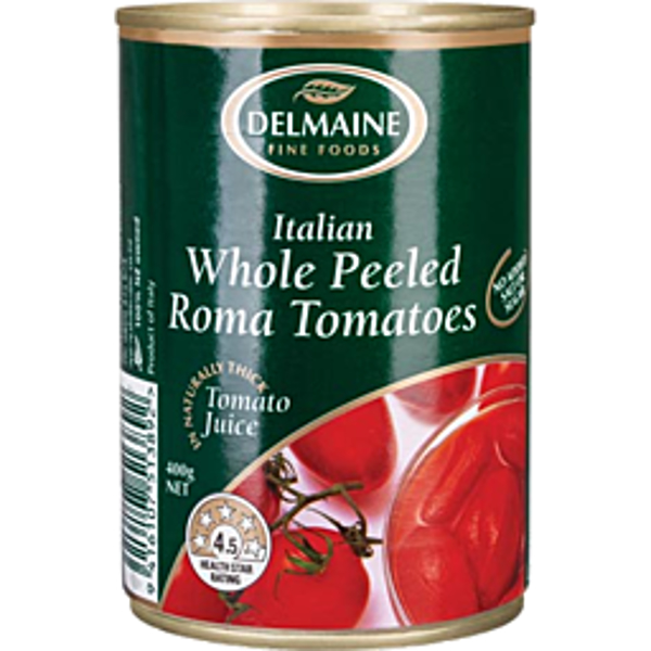 Delmaine Tomato Whole Peeled 400g