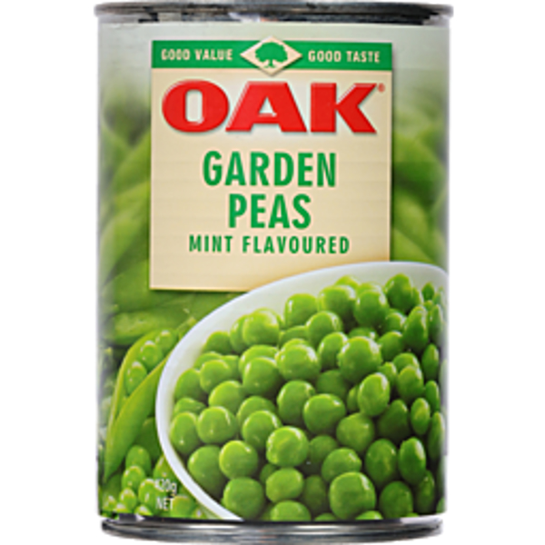 Oak Canned Vegetables Garden Peas In Minted Brine 420g