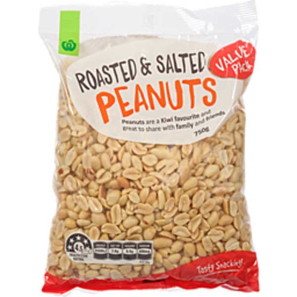 Woolworths Roasted & Salted Peanuts 750g