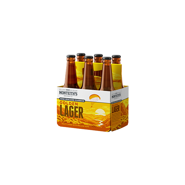 Monteiths Classics Beer Golden Lager Bottle 6x330ml Prices FoodMe