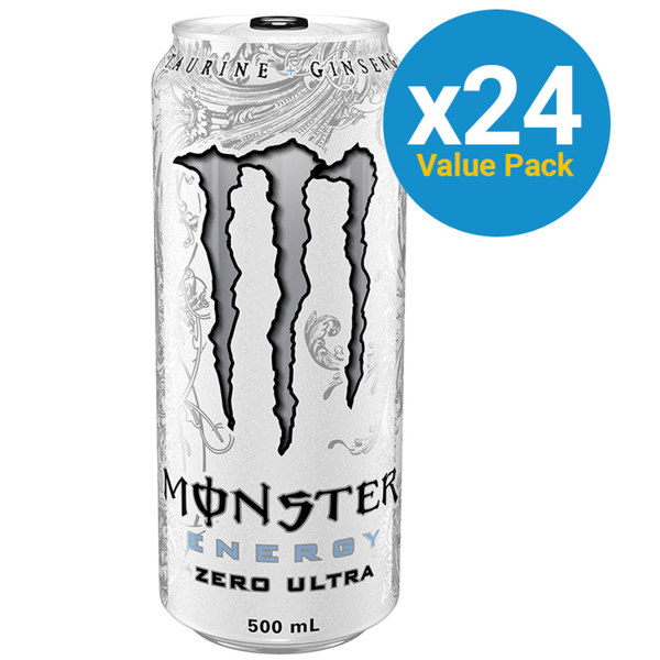 Monster Energy Zero Ultra Energy Drink 500ml Can (24 Pack)