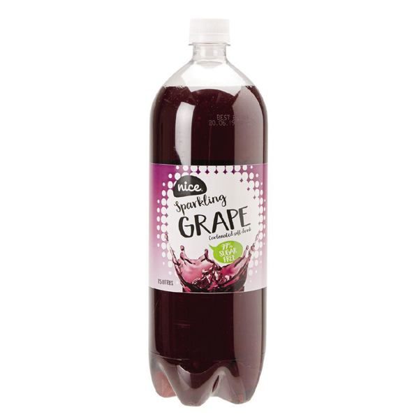 Nice 99% Sugar Free Grape Carbonated Beverage Drink 1.5L