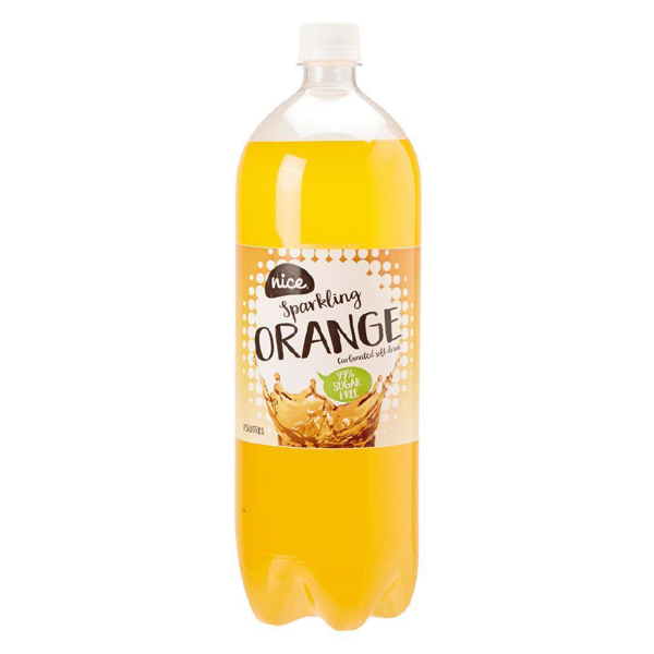 Nice 99% Sugar Free Orange Carbonated Beverage Drink 1.5L