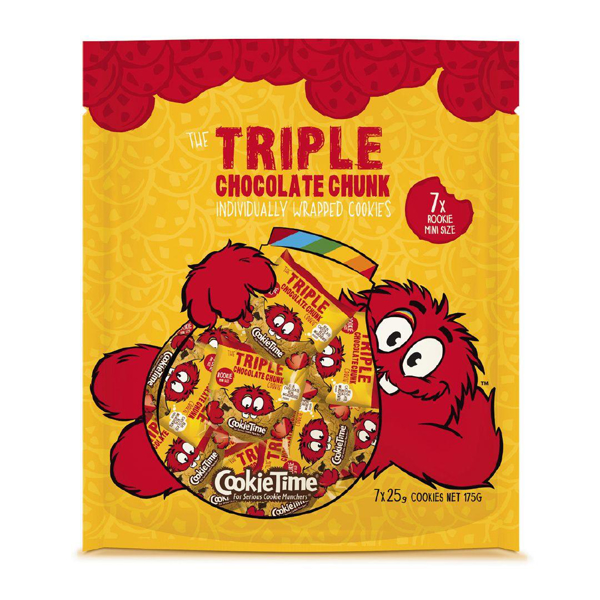 Cookie Time Triple Chocolate Rookie Cookies 175g (7x25g)