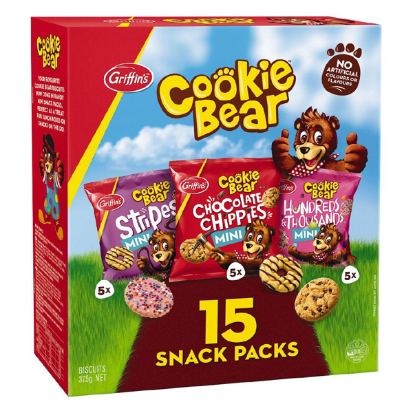 Griffin's Cookie Bear Snack Packs 15 x 25g packs