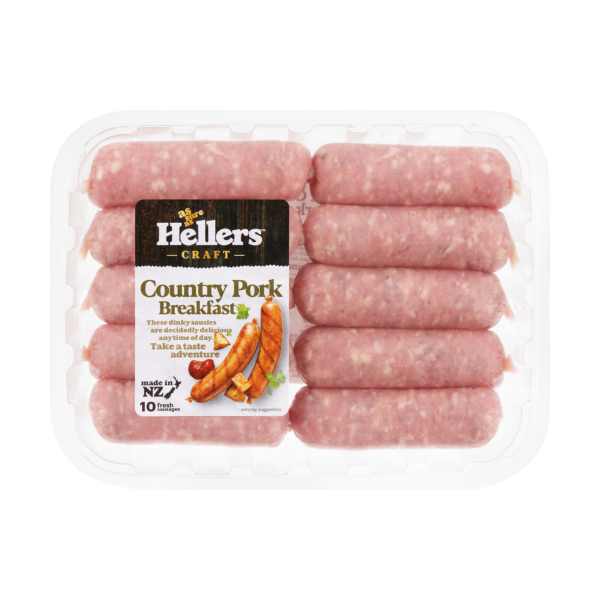 Hellers Country Pork Breakfast Sausages 10ea Prices FoodMe