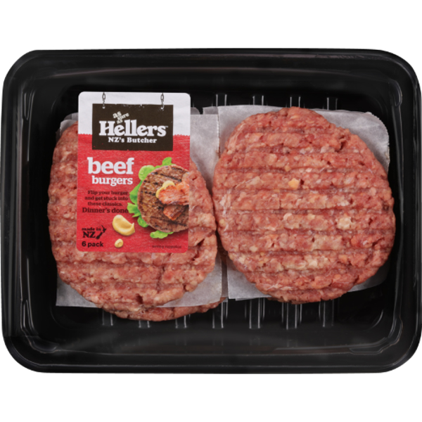 Hellers Beef Burgers 6pk