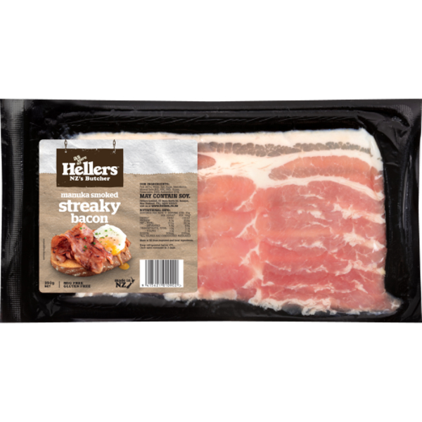 Hellers Manuka Smoked Streaky Bacon 250g